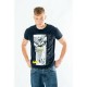 T-shirt noir avec design de Batman en style acid wash