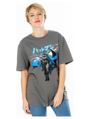 T-shirt gris Batman DC Comics avec design manga cape