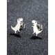 Pendientes T-Rex pixel art de acero inoxidable