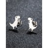 Brincos T-Rex Pixel Art em Aço Inoxidável