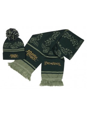 Ensemble écharpe et bonnet Le Seigneur des Anneaux en tons sombres