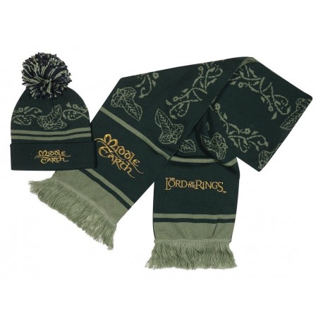Set de bufanda y gorro El Señor de los Anillos en tonos oscuros