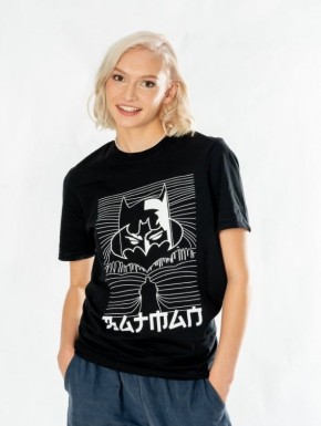 T-shirt noir Batman avec design anime de DC Comics