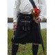 Kilt noir uni de 8 yards avec accessoires
