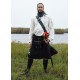 Kilt noir uni de 8 yards avec accessoires