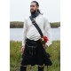Kilt noir uni de 8 yards avec accessoires