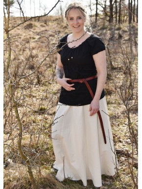 Jupe médiévale en coton naturel à large évasé