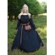 Jupe médiévale noire avec large évasé en coton