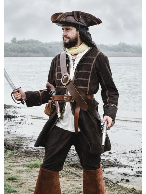 Manteau pirate marron Edward Justaucorps