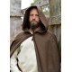 Cape viking marron avec capuche