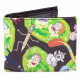 Carteira Rick e Morty com design de portal verde