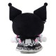 Peluche Sanrio Kuromi 22 cm en noir et blanc avec détails roses