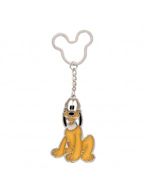 Porte-clés métallique Disney Pluto avec anneau oreille de Mickey