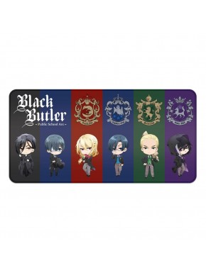 Tapis de souris Black Butler avec personnages chibi et emblèmes