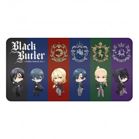 Tapis de souris Black Butler avec personnages chibi et emblèmes
