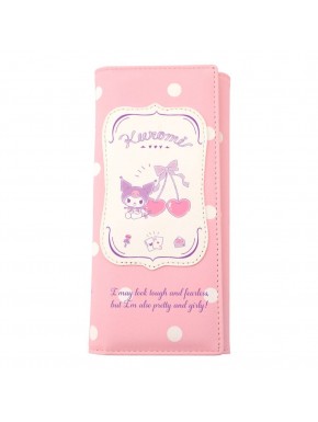 Portefeuille Kuromi rose avec design kawaii de Sanrio