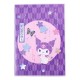 Caderno holográfico roxo com design da Kuromi