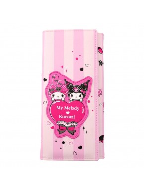 Portefeuille Sanrio rose et noir avec Kuromi et My Melody