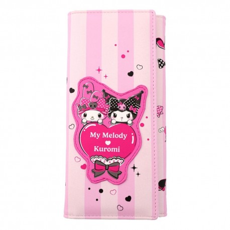 Portefeuille Sanrio rose et noir avec Kuromi et My Melody