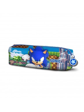 Estojo azul Sonic The Hedgehog com zíper