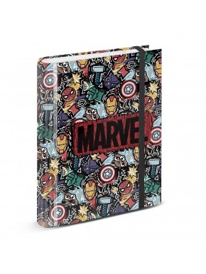 Classeur Marvel Avengers au design coloré et fermeture élastique