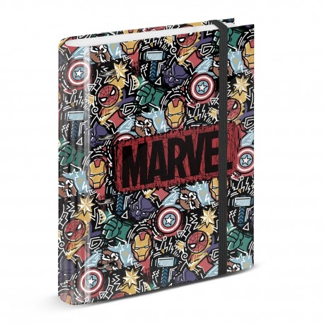 Classeur Marvel Avengers au design coloré et fermeture élastique