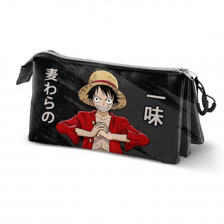 Trousse noire One Piece avec design de Luffy