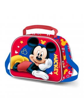 Sac à lunch 3D Mickey Mouse rouge avec poignée réglable