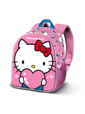 Mochila rosa Hello Kitty com design 3D e relevo frontal