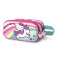 Estojo rosa Hello Kitty Unicórnio com duplo compartimento