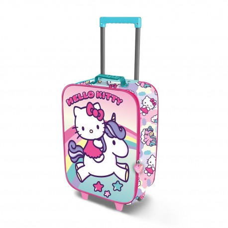 Mala trolley rosa Hello Kitty com unicórnio