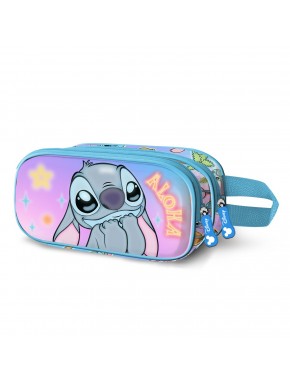Trousse 3D Lilo & Stitch bleue avec deux fermetures