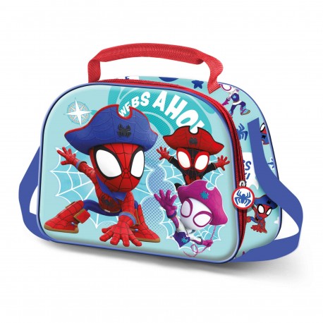 Bolsa porta-lanches 3D azul Spiderman Pirates