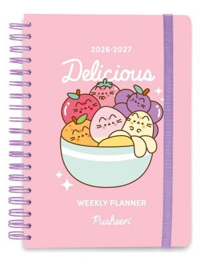 Vue de l'agenda scolaire Pusheen 2026 2027 Fruits A5