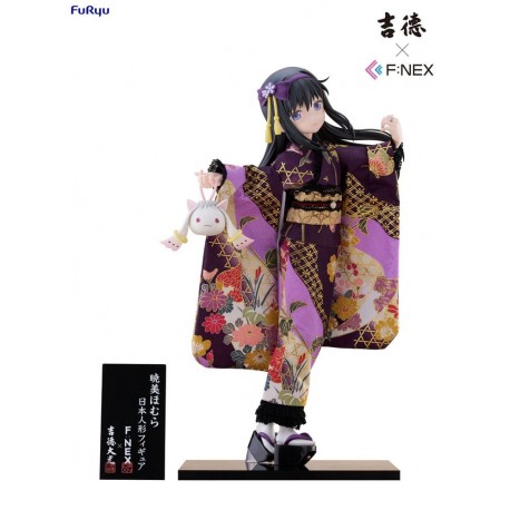 Estátua Homura Akemi em kimono roxo 45 cm