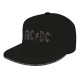Boné snapback preto com logo AC/DC brilhante