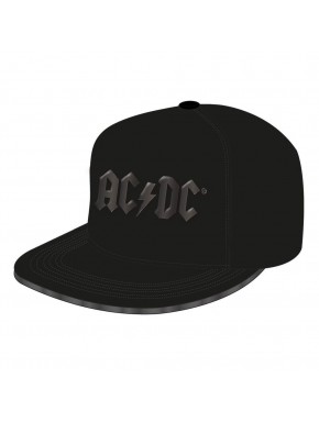 Boné snapback preto com logo AC/DC brilhante