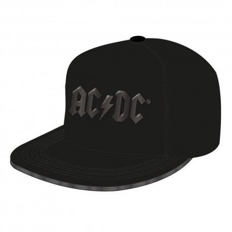 Boné snapback preto com logo AC/DC brilhante