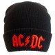 Gorro preto AC/DC com logo bordado vermelho