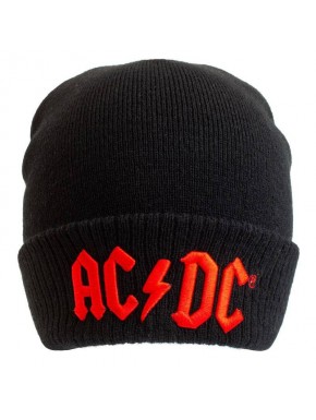 Bonnet noir AC/DC avec logo brodé rouge