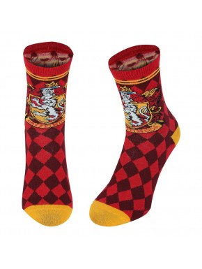 Chaussettes Gryffondor rouges et or avec blason Harry Potter