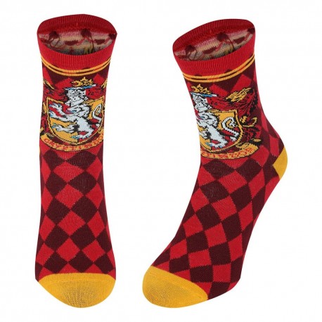 Chaussettes Gryffondor rouges et or avec blason Harry Potter