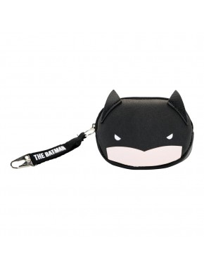 Porte-monnaie noir chibi de Batman avec fermeture éclair