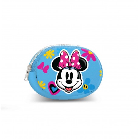 Monedero azul con diseño floral de Minnie Mouse