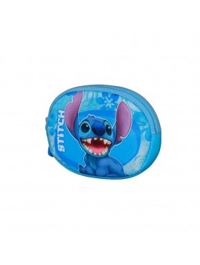 Porte-monnaie bleu Disney Lilo et Stitch avec fermeture éclair