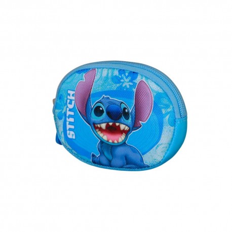 Porte-monnaie bleu Disney Lilo et Stitch avec fermeture éclair