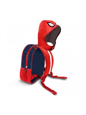 Sac à dos enfant rouge Spiderman avec capuche et bretelles