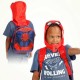 Sac à dos enfant rouge Spiderman avec capuche et bretelles