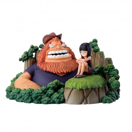 Figure de Saul et Robin de One Piece dans un paysage vert