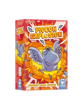 Caja del juego de mesa Pigeon Explosion con paloma